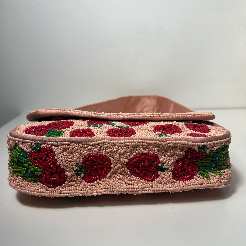 Sincerely Jules Viral Strawberry Tomato Beaded Shoulder Bag Purse Handbag - Picture 8 of 11